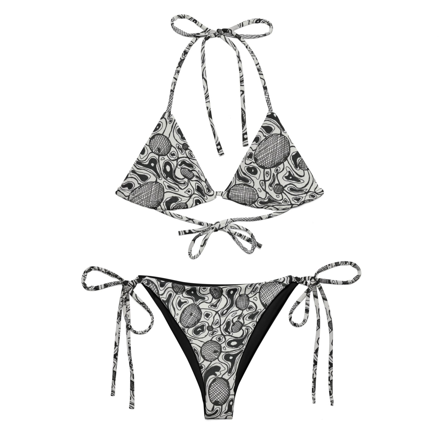 Melted cell All-over print recycled string bikini