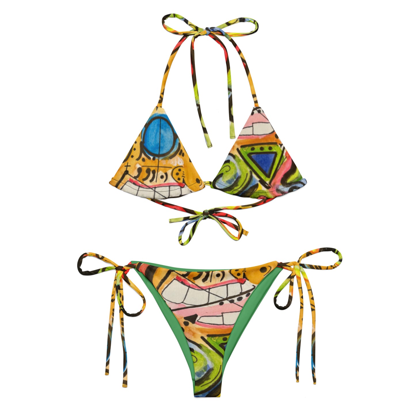 Zion All-over print recycled string bikini