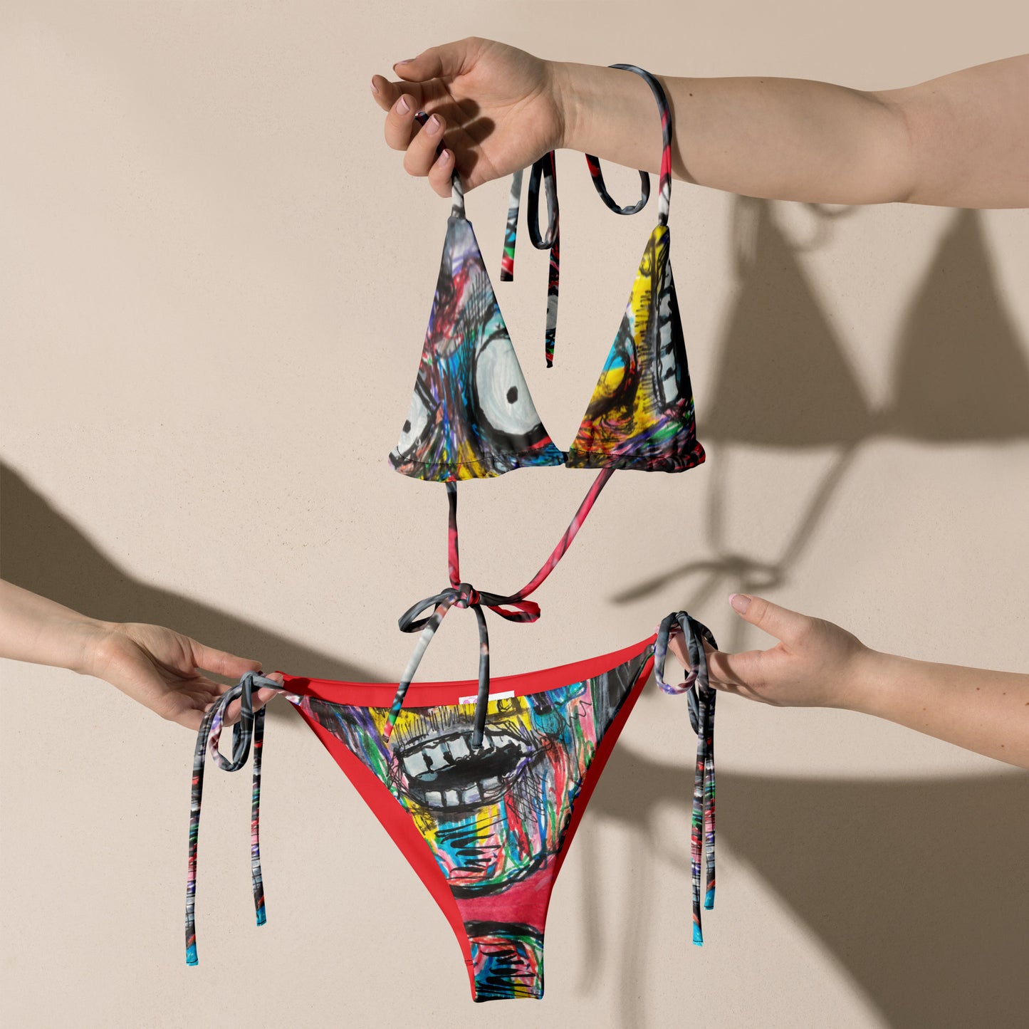 Monster All-over print recycled string bikini