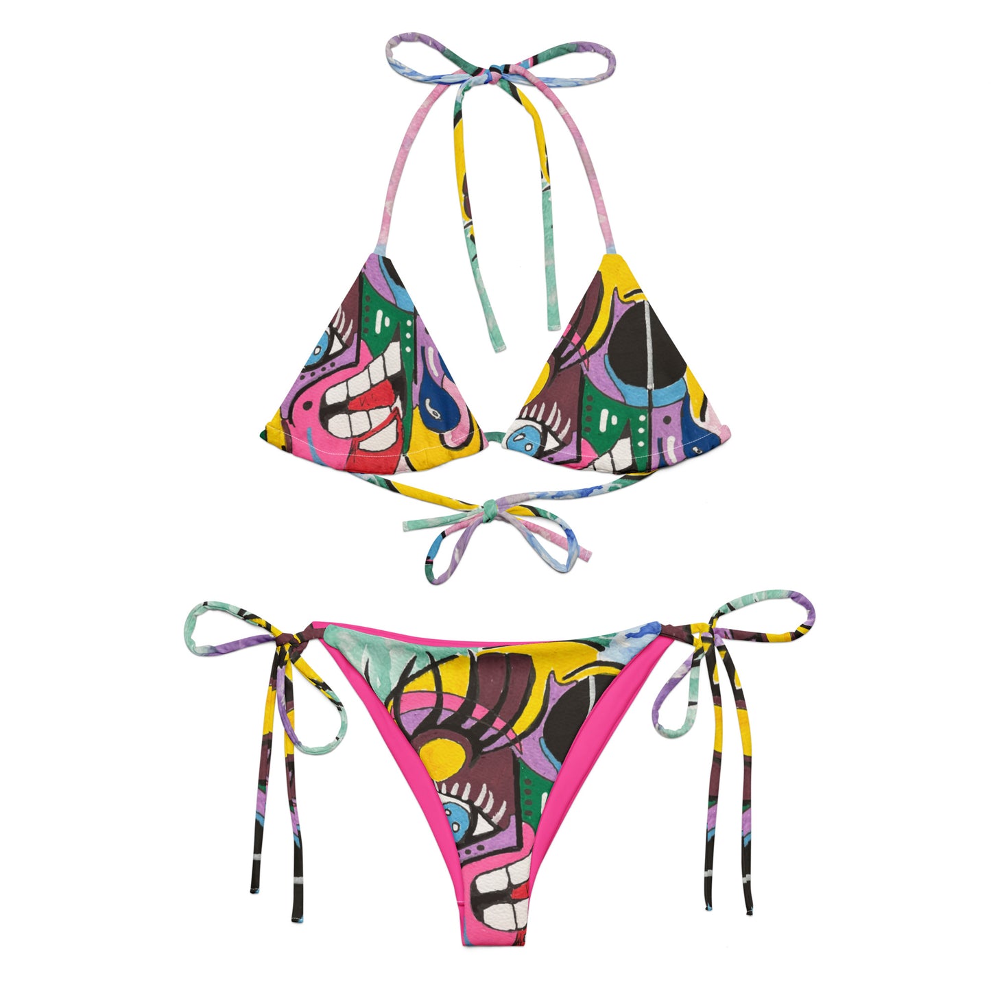 La Piroba All-over print recycled string bikini
