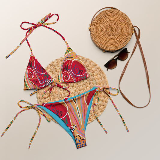 Mary All-over print recycled string bikini