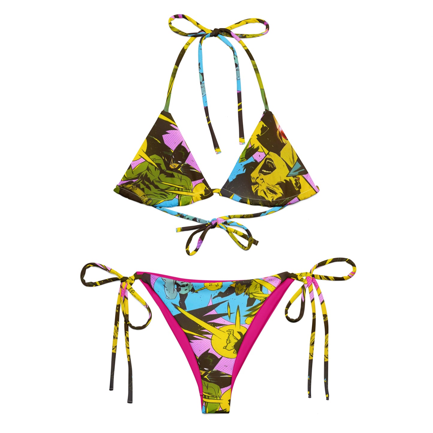 Comic All-over print recycled string bikini