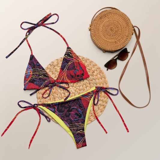 Noise All-over print recycled string bikini