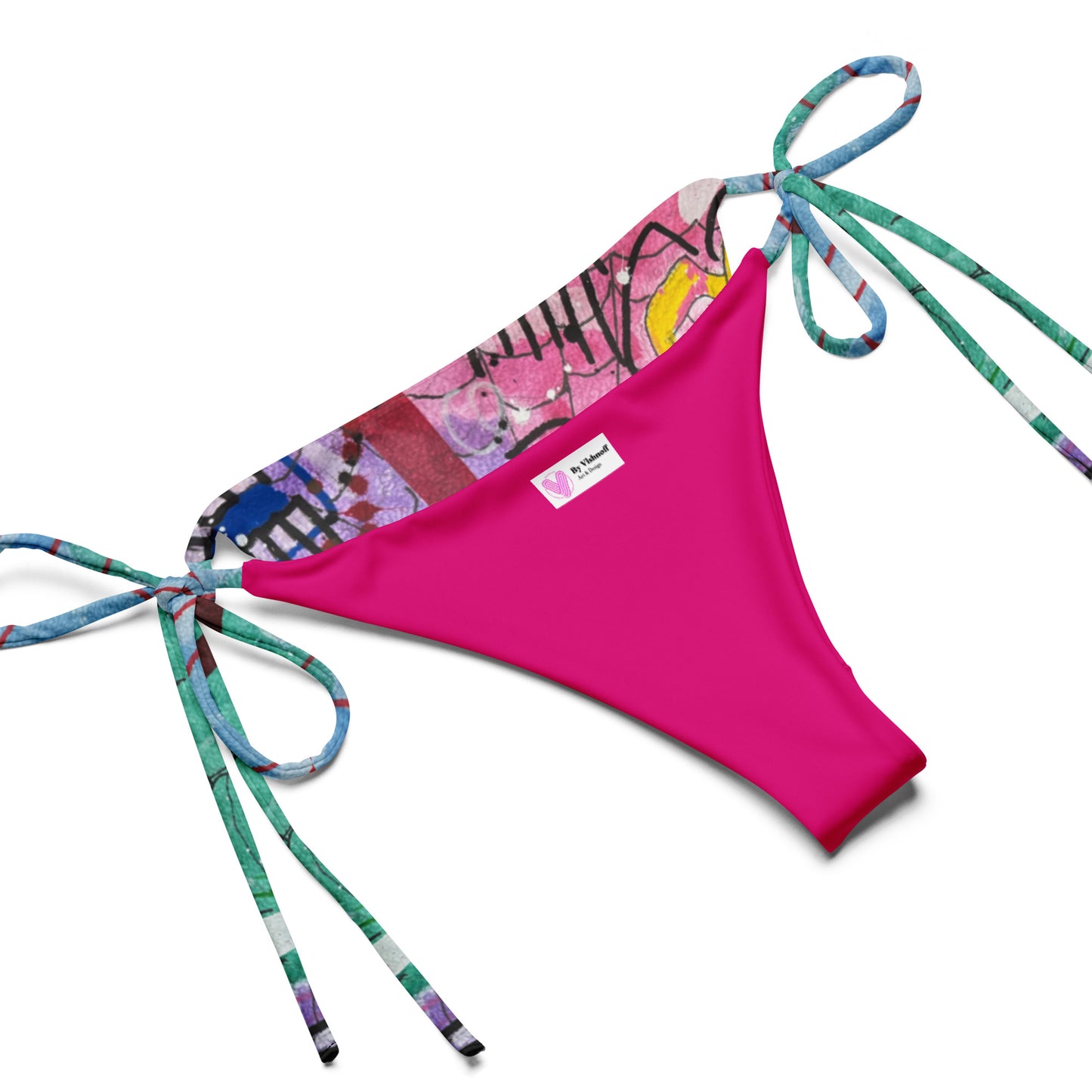 Web All-over print recycled string bikini