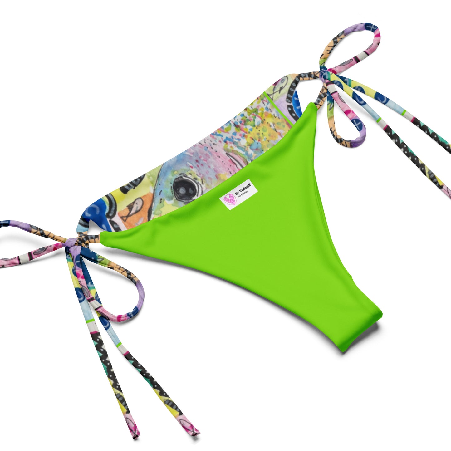 Go Fishing All-over print recycled string bikini
