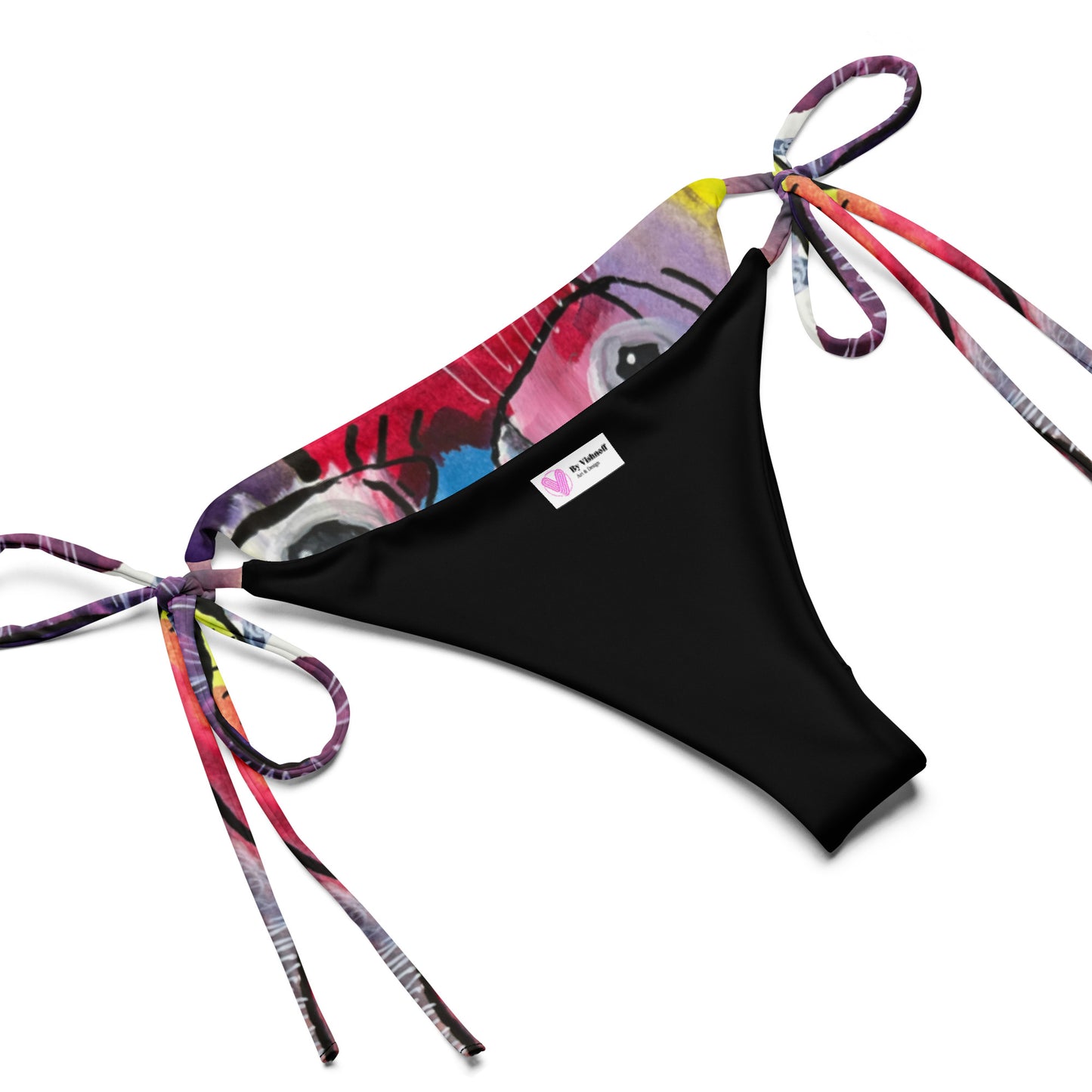 Faces III All-over print recycled string bikini