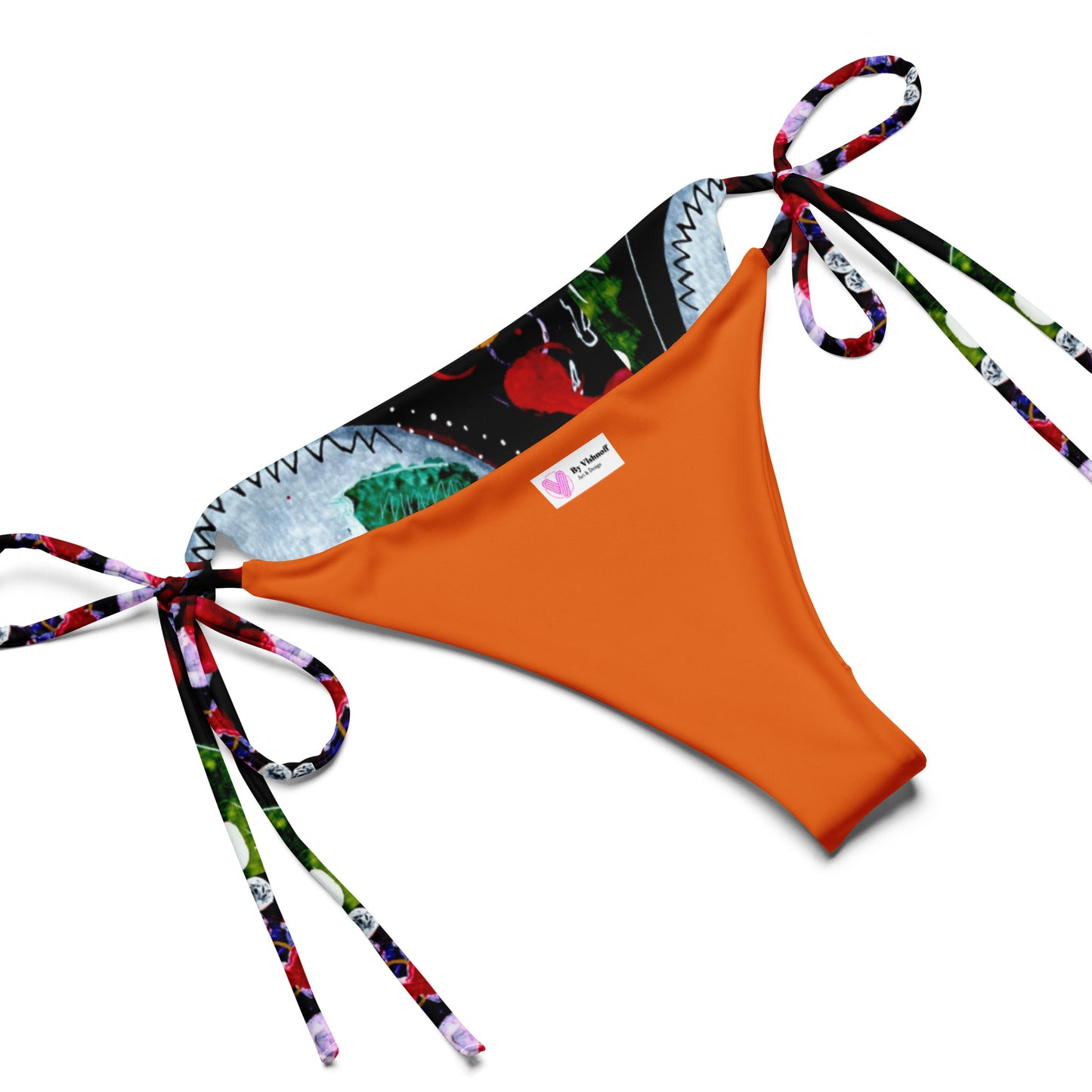 Black John All-over print recycled string bikini