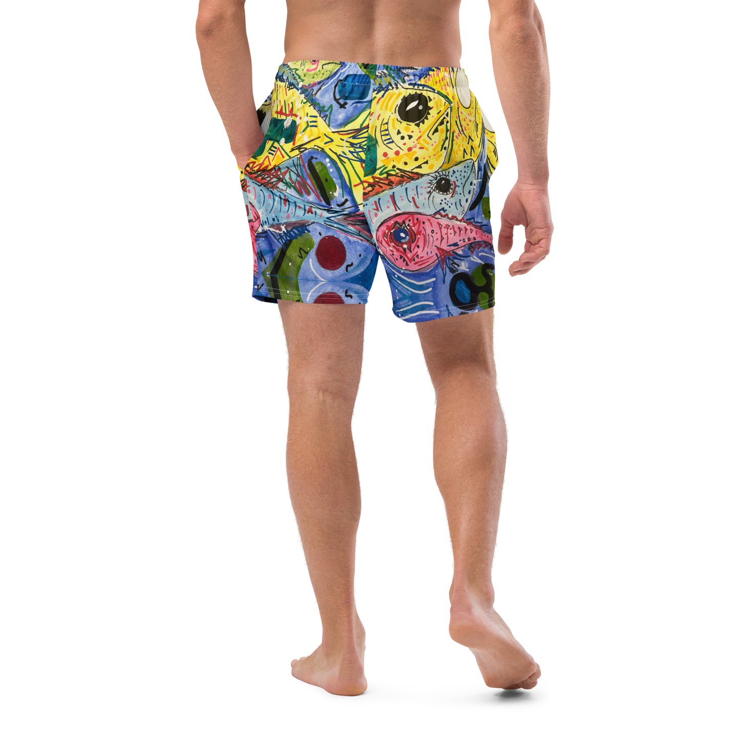 Fish II All-Over Print Recycled Swim Trunks