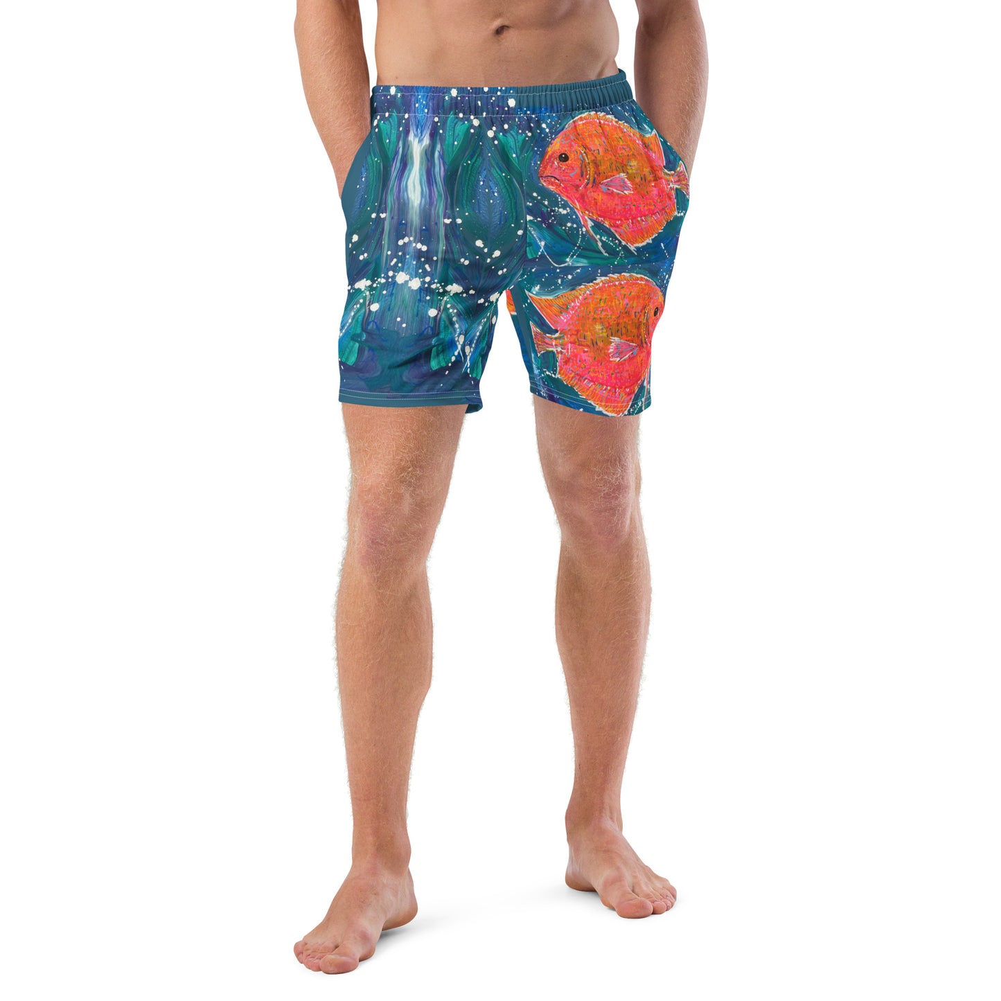 Fish All-Over Print Recycled Swim Trunks