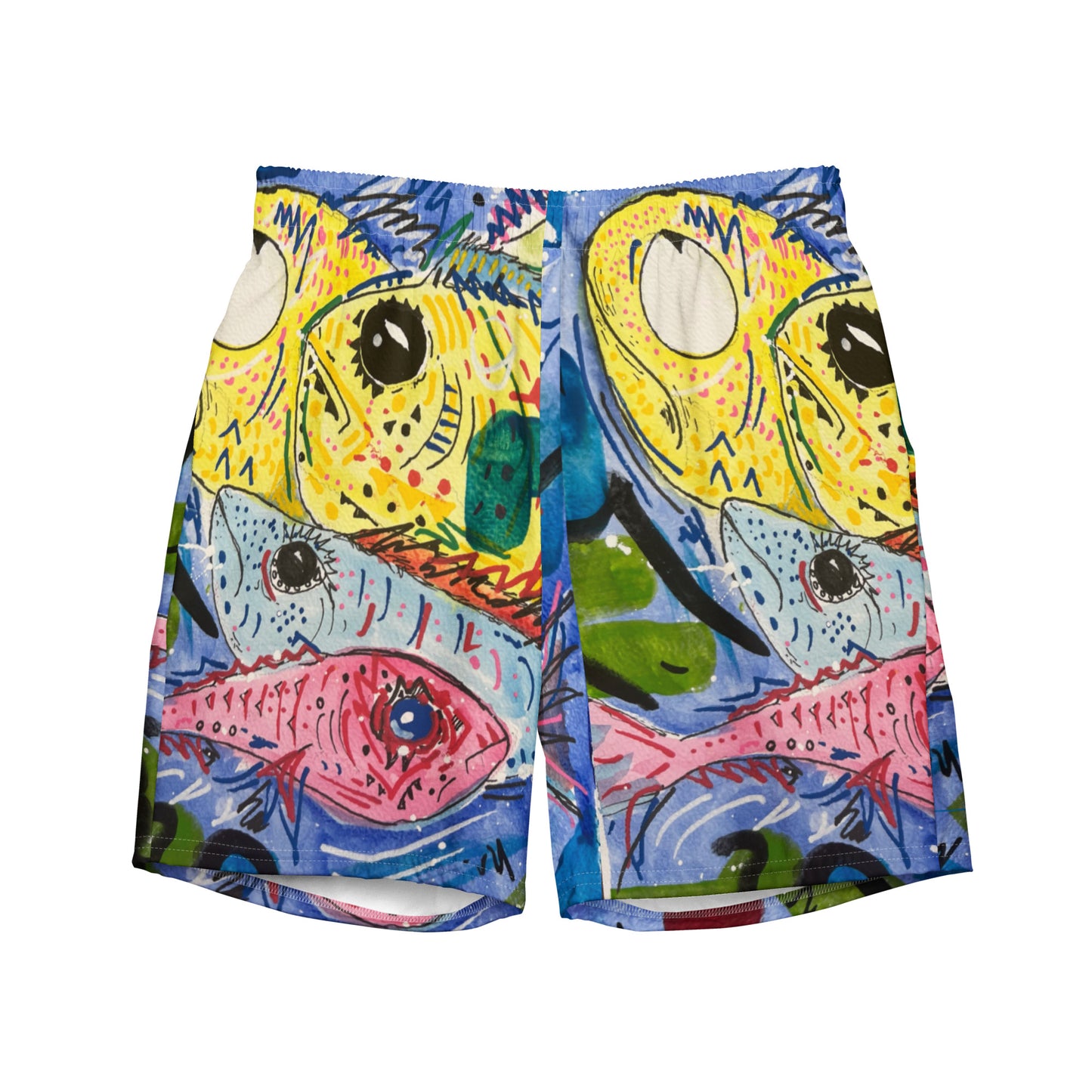 Fish II All-Over Print Recycled Swim Trunks