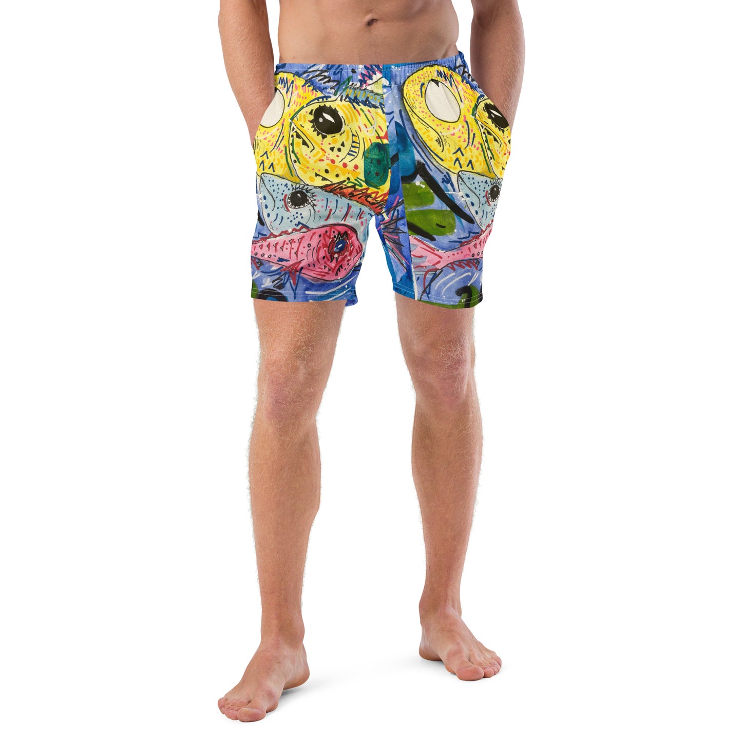 Fish II All-Over Print Recycled Swim Trunks