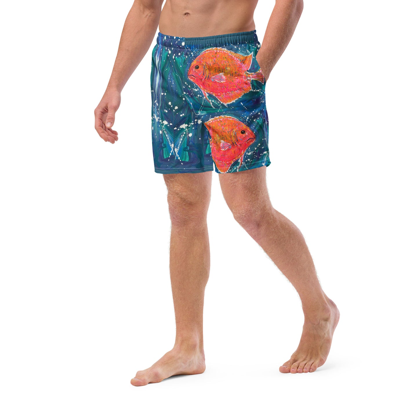 Fish All-Over Print Recycled Swim Trunks