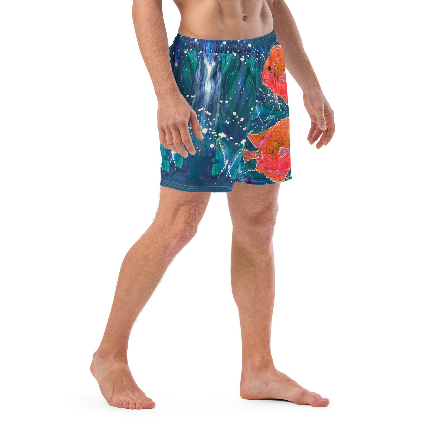 Fish All-Over Print Recycled Swim Trunks