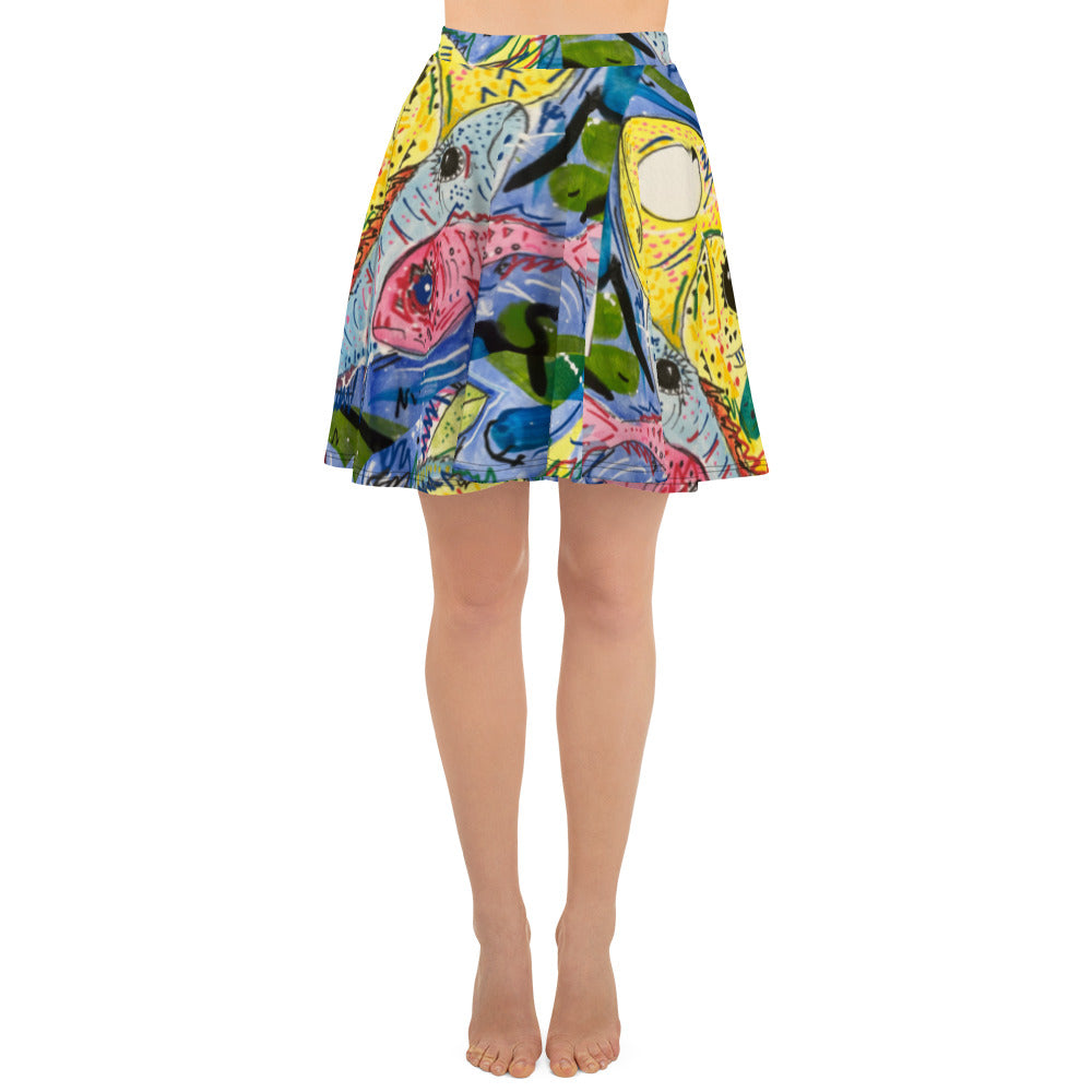 Fish II Skater Skirt