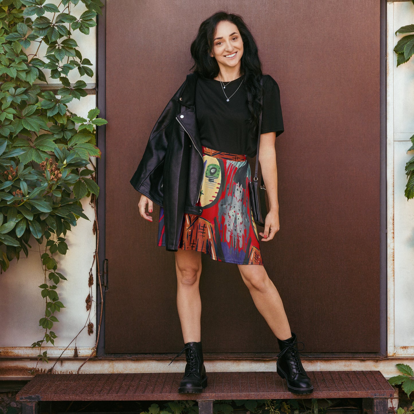 Red Him Skater Skirt