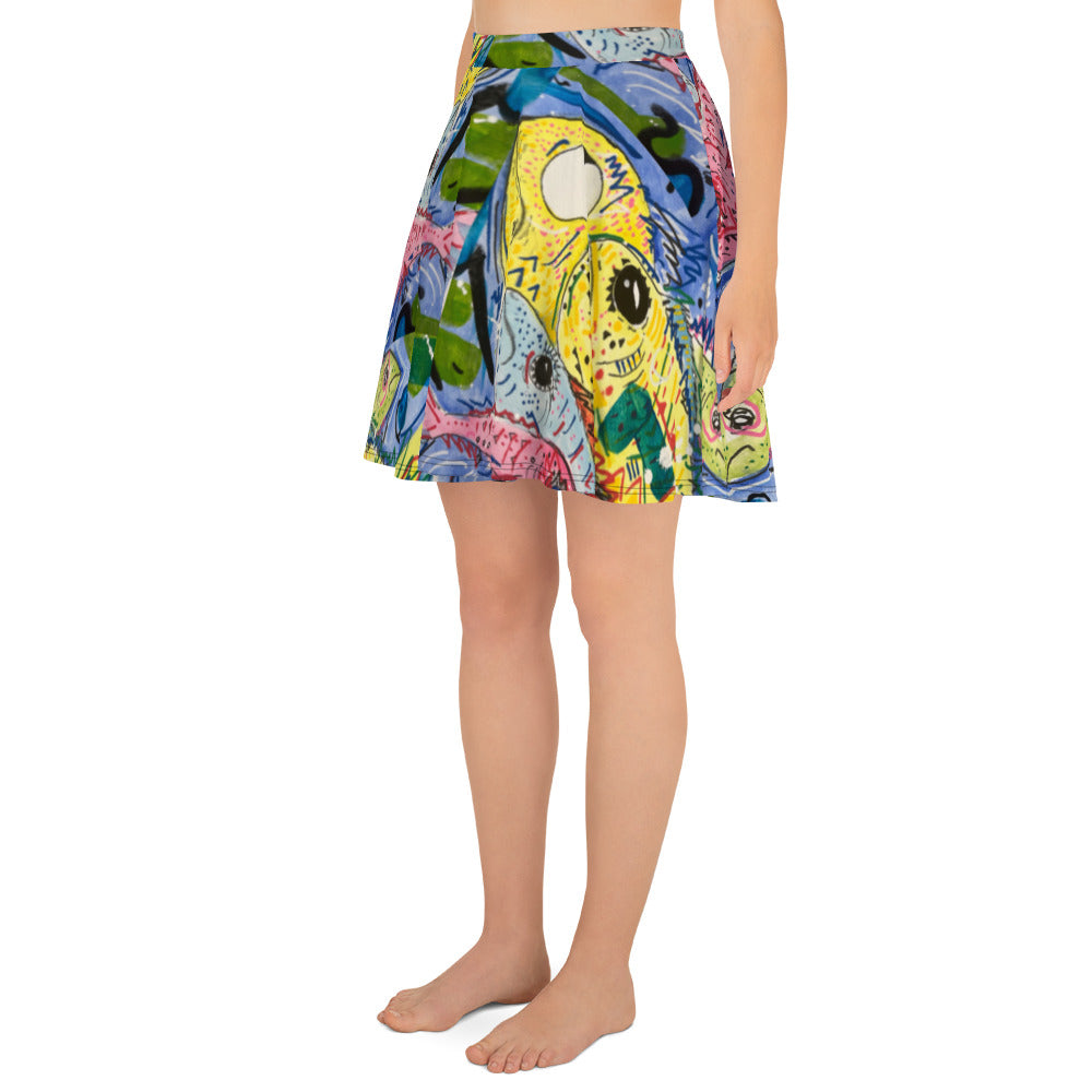 Fish II Skater Skirt