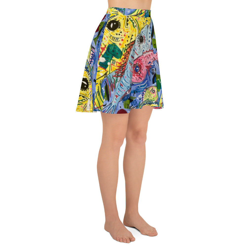 Fish II Skater Skirt