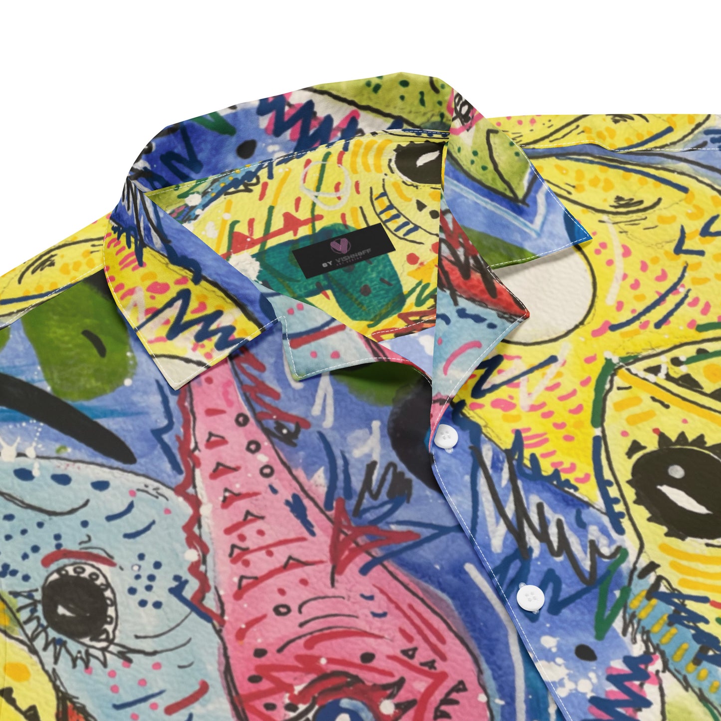 Fish II button shirt / Guayabera