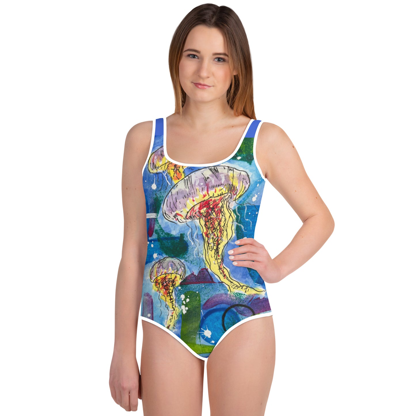 Jellyfish All-Over Print Youth Swimsuit