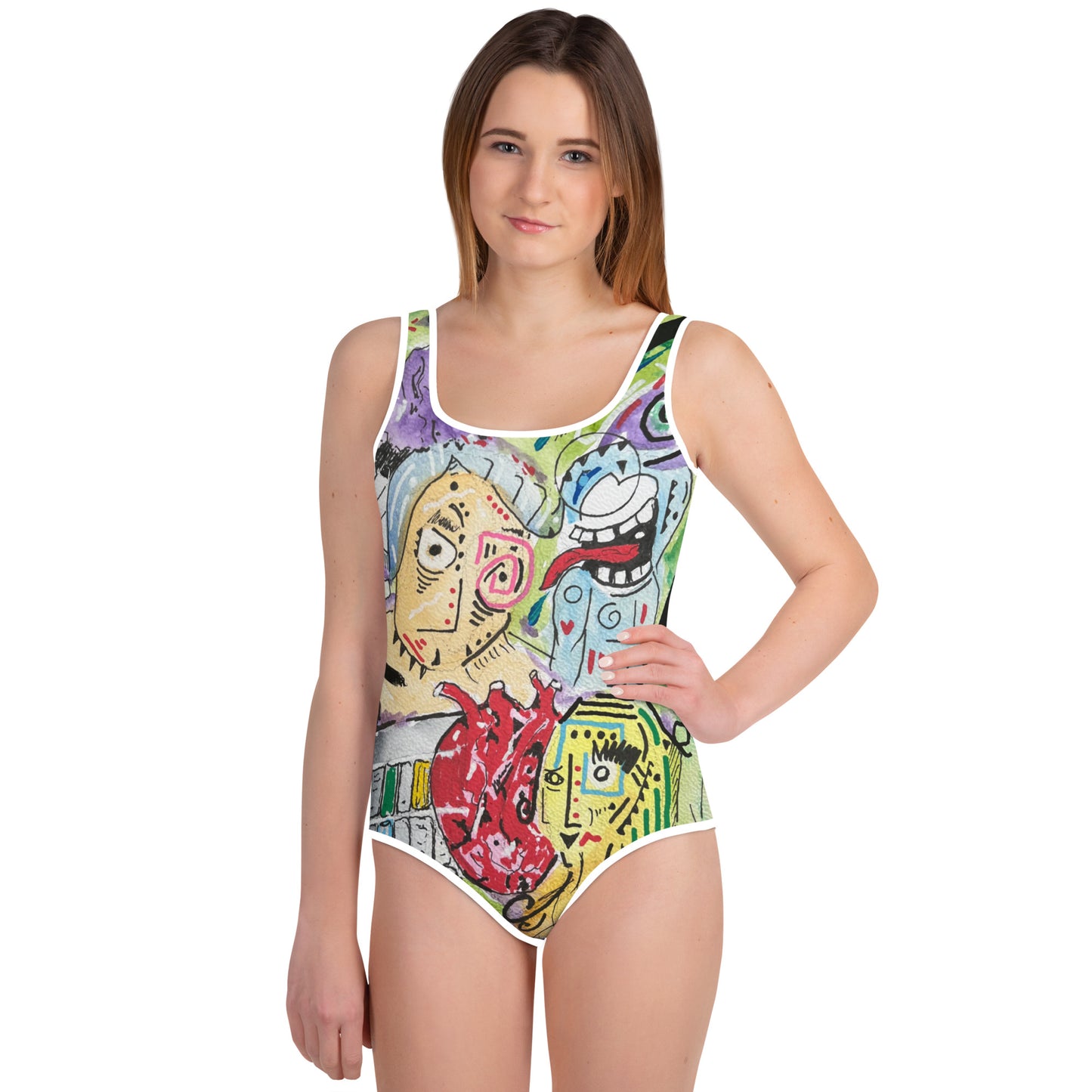 Mad Pianist All-Over Print Youth Swimsuit