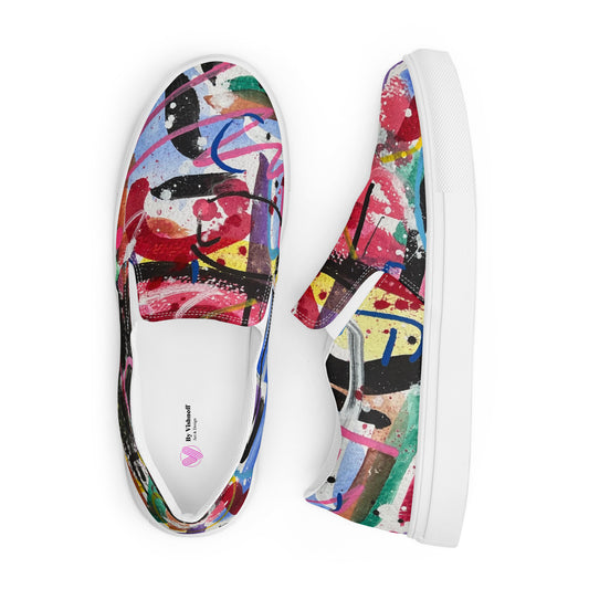 Abstract Women’s slip-on canvas shoes